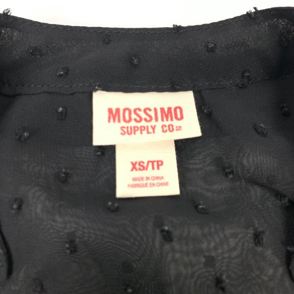 3/$25 Mossimo Sheer Black Mesh Peplum Blouse XS - Picture 4 of 8